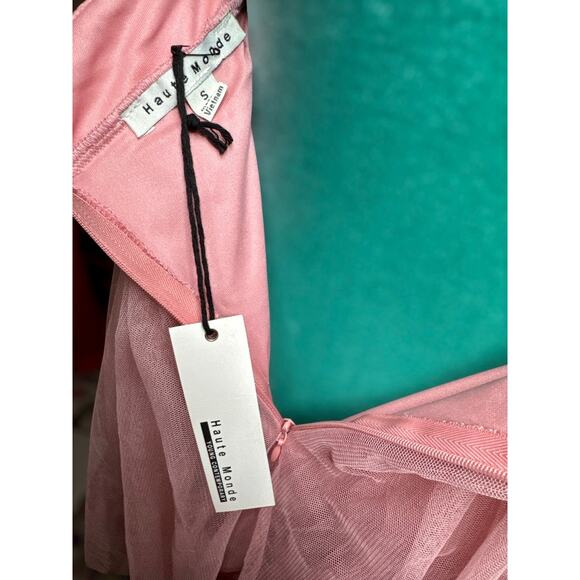 Haute Monde Pink Spaghetti Strap Tulle Dress - Picture 4 of 5